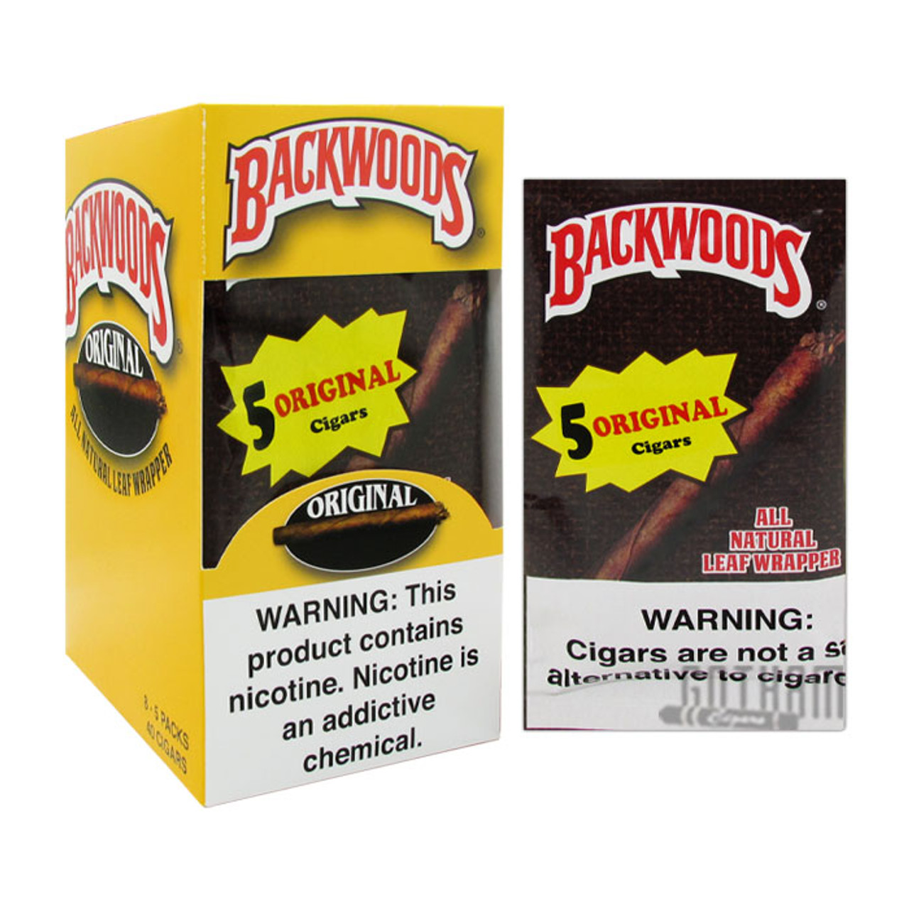 Backwoods Original Cigars 8/5Ct are the perfect choice for a smooth, mellow smoke. Made with all-natural tobacco, they provide a satisfying experience.